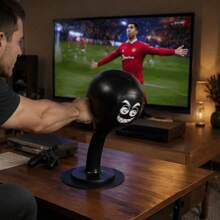 Desktop Punching Bag Stress Relief Punch Ball With Suction Cup Base, Spring Rebound PU Boxing Toy With Pump For Office, Home & Gaming Desk - A - View 3