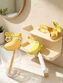 Yellow Banana-Shaped Toothbrush Holder With Small Banana-Shaped Toothpaste Portable Storage Box, Travel Storage Portable Tool, Toothbrush Head Protective Clip, Toothbrush Storage Clip, Toothbrush Dust-Proof Protective Cover, Toothpaste Holder, Portable Design Easy To Carry, Dust-Proof Lid, Suitable As Gift For Couples, Friends, Family, Teachers, Travel Enthusiasts, Home, Dorm, Vacation Essential, Suitable For Birthday Gift, Back To School Gift, Wedding Accessory, Spring And Summer Essential - Multicolor - View 10