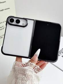 Luxury Electroplating Clear Translucent Phone Case Compatible With IPhone 18 Duo Ultra Fold Protective Back Cover - Black - View 3