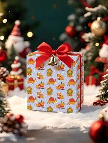 1 Roll Of Christmas Gift Wrapping Paper Featuring A "Capybara Pattern;Perfect For Christmas Gift Wrapping,Holiday Party Decor,Home Festive Decoration,DIY Craft,Festive Favour Wrapping 1 Roll Size: 43 Cm X 300 Cm. - A - View 6