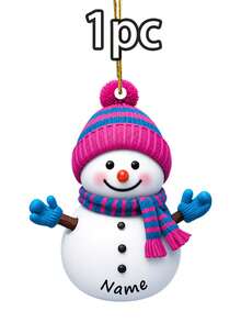 Custom Name Snowman Christmas Ornament, Personalized Knit Hat Snowman Tree Decor, Festive Winter Holiday Style, Customized Christmas Hanging Decoration, Customizable Name Wall Ornament, Christmas Home Decor, Holiday Keepsake Gift 2026, Christmas Gift - Style B - View 18