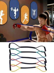 1pc 5-Level Resistance Band 15LB-35LB Adjustable, TPE High Elastic Rubber Durable & Stable Snapback, Resistance Rope. Suitable For Boxing Explosive Power Training, Home Strength Shaping, Yoga Pilates Stretching, Living Room, Gym Anytime Workout Arms, Shoulders, Back, Chest Muscle Groups. Lightweight & Easy Storage, Replace Large Fitness Equipment, Beginner Entry, Daily Posture Correction Universal, Home & Boxing Training Bestselling Fitness Accessory - Multicolor - View 6