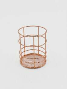 Metal Hollow Makeup Brush Holder, Desktop Storage Organizer Basket, Eyebrow Pencil And Makeup Brush Storage Bucket, Pen Holder - Multicolor - View 20