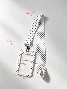 Fashion Polka Dot Print Card Holder Pendant Bag, Charming Keychain Wallet, Business Credit Card Holder, Unisex Minimalist Design - Multicolor - View 4