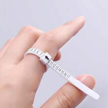 2pcs/Set Alat Pengukur Ukuran Cincin, Tali Pengukur Ukuran Jari Plastik yang Dapat Digunakan Kembali, Alat Pembuat Ukuran Perhiasan yang Jelas dan Akurat, Pengukur Ukuran Cincin AS 1-17 - Putih - View 2