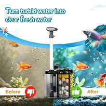 Electric Sponge Aquarium Filter, Mini Fish Tank Water Purifier, Bio-Foam Filter With Built-In Filter Media, Adjustable Flow And Telescopic Tube, Suitable For Small Aquarium Oxygen Aeration Circulation Filter - Filter Media & Consumables - View 5
