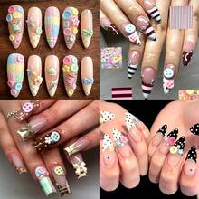 1 Kotak Hiasan Kuku Kancing Warna-warni Y2K, Kancing Campuran, Bintang, Bunga, Dekorasi Kuku Lucu, Aksesoris Manikur Dopamin, Seni Kuku DIY untuk Kuku Gel, Kuku Tempel, Penggunaan Salon Rumahan - MultiWarna - View 7