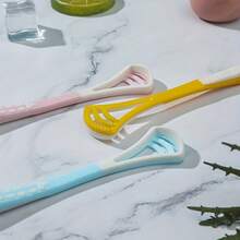 3pcs Silicone Tongue Brushes, Portable Home Tongue Scraper Tool - Multicolor - View 5