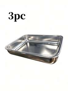 3pcs Stainless Steel Airtight Food Storage Containers With Lids, Leak-Proof Stackable Metal Lunch Boxes, Refrigerator & Freezer Food Storage Containers, Suitable For Kitchen & Picnic - Multicolor - View 12