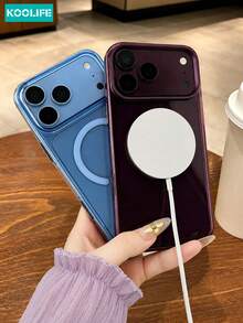 Funda de teléfono magnética transparente color rojo vino, carcasa de TPU transparente minimalista y a prueba de golpes, compatible con iPhone 18 Pro Max, 18 Pro, 17, 17 Pro, 17 Pro Max, 16 Pro, 15 Pro Max, 16 Pro Max, 15, 15 Pro y 16 - Rojo cereza - Ver 7