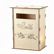 Best-Selling Wooden Wedding Mailbox Decor, Wooden Assembled Wedding Mailbox/Suggestion Box Craft - A - View 6