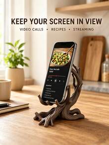 Tree Root Phone Stand Creative Branch Phone Holder Natural Theme Decorative Phone Base Multifunctional Stable Phone Stand Home Office Decor Craft Ornament Gift - Multicolor - View 5