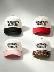 1pc Men Hat 'SOMEBODY'S PROBLEM' Embroidered Hats For Men, Adjustable Design, Perfect For Parties, Travel, Outdoor Activities, And Sun Protection - Multicolor - View 8