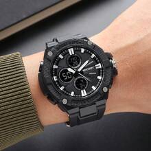 SKMEI 2604 Men's Round Dial Digital Watch TPU Strap Waterproof Date Fashion Suitable For Outdoor Sports Office Watch - Black - View 4