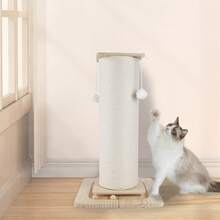 60 cm Kratzbaum für Katzen, vertikaler Katzenkratzbaum mit Hängemarke, robuste Kratzplatte und Klettergerüst, stabilisierte und erweiterte Basis, Katzenkratzbaum, integrierte Kletterstruktur für Katzen - Weiss - Übersicht 6