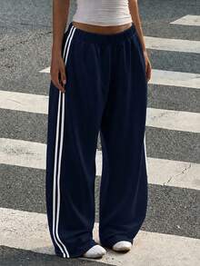 1pc Tween Girls Casual Butterfly Decor Flare Pants, Cute & Versatile - Blue - View 1