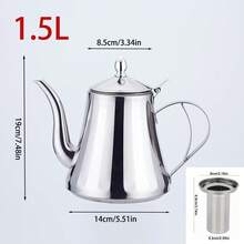 Stainless Steel Thickened Water Kettle With Removable Filter, Oil Pot With Filter, Coffee Server Tea Pot, Suitable For Hotel Restaurant, Perfect For Brewing Tea, Compatible With Induction Cooktop, Suitable For Home And Outdoor Use (Silver) - Silver - View 11