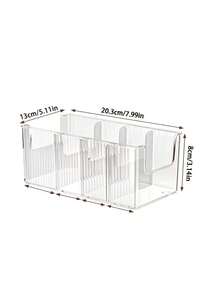 1/2/3pcs Multi-Functional Transparent Storage Boxes, Removable Divider Belt Organizer, Home Divided Storage Box, Multi-Purpose Container For Cosmetics, Spices, Snacks And Small Items, Suitable For Closet, Bathroom And Vanity - Multicolor - View 10
