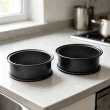 2-Piece Cooking Ring Set, 9 Cm Diameter, 3.5 Cm Height, Practical Kitchen Accessory - Black - View 4