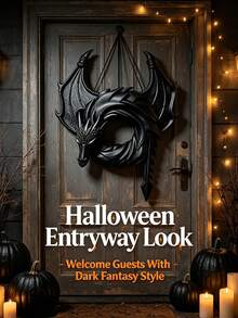 1pc Handmade Gothic Dragon Wreath - Plastic Mesh Scale Door Hanging Decoration With Dragon Frame, Fantasy Gift For Myth Enthusiasts, Suitable For Door, Wall, Entryway Theme Room Decor, Wall Decor, Porch Decor, Halloween Decoration Hanging - Multiple Styles - View 9