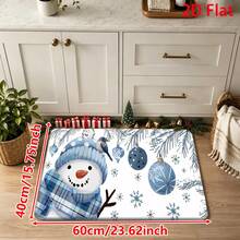 1/2/3pcs Christmas Theme Kitchen Rugs, Flannel Kitchen Rugs Blue Plaid Christmas Tree Pattern, Comfortable Soft Absorbent Non-Slip Machine Washable With Non-Slip Backing, Multi-Functional Floor Mat Suitable For Entryway, Living Room, Bedroom, Kitchen, Dining Room, Bathroom, Laundry Room, Hallway And Holiday Decoration - Multicolor - View 15