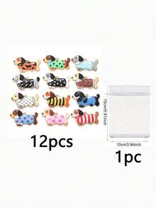 1/6/12pcs Cute Dachshund Keychain, Colorful Enamel Puppy Bag Charm ...
