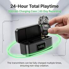 HITOZON Mikrofon Lavalier Nirkabel Profesional, Kompatibel dengan Sistem /Android - Pasang dan Mainkan, Dilengkapi dengan Kotak Pengisian Daya, Daya Tahan Baterai 30 Jam, Peredam Kebisingan Cerdas, Cocok untuk Perekaman Video, Vlog, dan Siaran Langsung. - View 5