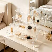 Clear Acrylic Multi‑Tier Jewelry Display Stand, Desktop Vanity Storage Organizer Rack, Ideal For Rings, Necklaces, Bracelets, Earrings And Trinkets, Cosmetic Perfume Decor Display Shelf - one-size - View 6