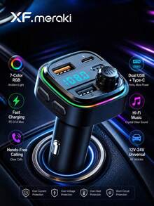 XF.Meraki Bluetooth Car Audio Player, Dual USB Fast Charging Adapter, MP3 Music Player, Compatible With Bluetooth 5.0, USB Port, Car Speaker, Suitable For MP3, Car Accessories - A - View 9