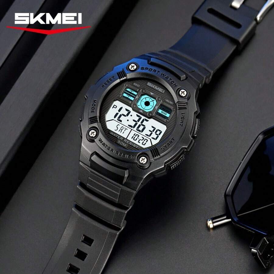 Skmei 2636 Sports Running 5atm Water Resistant TPU Strap Top Quality Unisex Digital Watch For Sport