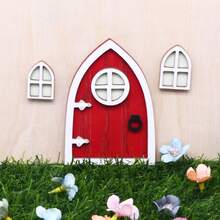 1 Set Miniature Fairy Door, Window, Yard And Garden Decor, Vintage Glow-In-The-Dark Door, Mini Fluorescent Fairy Elf Door Miniature Scene - Elf Gate - View 6