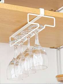 1/2/3pcs Under Cabinet Wine Glass Rack, Stemware Storage Rack, Kitchen Hanging Metal Glass Holder, Space-Saving, Easy Installation, Non-Slip, No-Drill Glassware Storage Rack, Suitable For Kitchen, Bar, Cafe - Multicolor - View 11
