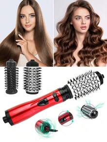 GENAI Sikat Penata Rambut Udara Panas 3-in-1, Sikat Pengering Rambut yang Dapat Diganti dengan 2 Kepala Sikat yang Dapat Diganti, Diameter 50mm untuk Rambut Bervolume, Alat Penata Rambut Serbaguna untuk Mengeringkan, Meluruskan, dan Mengeriting Rambut - MultiWarna - View 10
