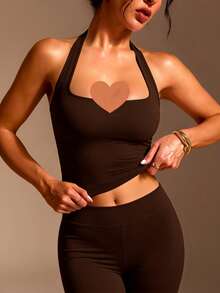 XLLAIS Sexy Holiday Backless Camisole, Fashionable Square Neck Elastic Casual Slim Fit Summer Tank Top For Women - Dark Brown - View 10