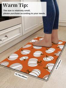1/2pcs Autumn Thanksgiving Floor Mat, Pumpkin Pattern, Vintage Diatomaceous Earth Mat, Super Absorbent, Non-Slip, Perfect For Bathroom, Kitchen And Dining Room, Quick Dry, Ideal Home Decor And Bathroom Mat Gift, Thanksgiving Holiday Gift! - Multicolor - View 14