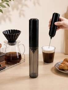 1pc Battery Electric Milk Frother, Dual Stirring Head Milk Frother, 30 Seconds Fast Creation Of Barista-Grade Micro Foam, Portable Travel Milk Stirrer, Suitable For Latte, Cappuccino, Hot Chocolate And Homemade Coffee Drinks, Battery Not Included - Multicolor - View 8