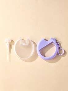 Round Perfume Spray Bottle, Refillable Spray Bottle, Portable Multi-Purpose Bottle, With Silicone Sleeve, Matching With Three-Dimensional Resin Bear Candy Relief Love Nameplate Key Pendant Key Chain, Suitable For Work, Shopping, Travel And Carrying - Multicolor - View 3