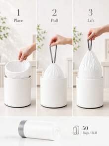 400pcs 4 Gallon Small Drawstring Trash Bags, Disposable Garbage Bags, 17.7 X 17.7 Inch Trash Can Liners, Suitable For Back To School Dorms, Bathrooms, Kitchens, Bedrooms, Offices, Apartments, Travel, Small Trash Cans And Daily Home Cleaning. - Multi-color - View 5