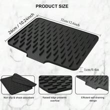 Universal Silicone Sink Mat, Water Flow Guide, Dish Drying Mat, Heat Resistant, Wear-Resistant And Durable, Suitable For Kitchen Drainage And Garden Drainage - Grey - View 7