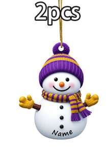 Custom Name Snowman Christmas Ornament, Personalized Knit Hat Snowman Tree Decor, Festive Winter Holiday Style, Customized Christmas Hanging Decoration, Customizable Name Wall Ornament, Christmas Home Decor, Holiday Keepsake Gift 2026, Christmas Gift - Style B - View 13