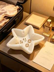 3D Printed Star Pleated Jewelry Tray, Ins Style Five-Pointed Star Ring & Earring Storage Dish, Desktop Decor Ornament, Gentle Style, Suitable For Vanity, Bedside Table, Makeup Desk, Both Storage Tray And Exquisite Desktop Soft Decoration - Multicolor - View 11