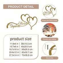 1 pieza Letrero colgante personalizable con apellido de pareja, decoración de bienvenida colgante con corazón infinito personalizado para el porche, adecuado para decoración del hogar, decoración del jardín, regalo de inauguración de casa, regalo de cumpleaños, regalo de Navidad, regalo de temporada de bodas, regalo de aniversario - Multicolor - Ver 18
