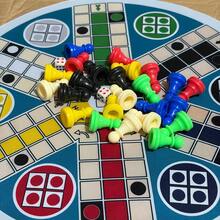 6‑Player Ludo Game Board, Large 35cm/13.78 Inch Circular Chess Mat With 24 Numbered Colorful Pieces & 2 Dice, Classic Fast Track Board Game For Family Game Night, Drink Party, Christmas Halloween Gathering - Multicolor - View 5