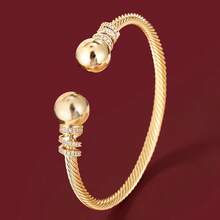 1pc Geometric Sphere Symmetry Design Cubic Zirconia Inlaid Women Fashion Bracelet - Multicolor - View 1