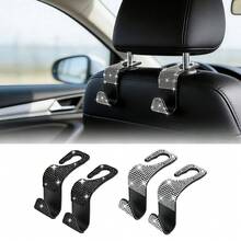 Shiny Car Seat Headrest Hook, Crystal Rhinestone Car Seat Back Hook, Suitable For Shopping Bags And Handbags, Diamond Style Car Seat Back Storage Organizer Hook, Universal For Most Car Models - Multicolor - View 1