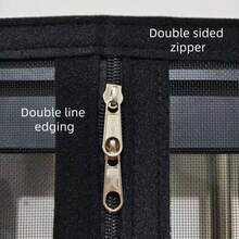Black Mesh Screen With Black Trim And Right-Side Zipper, Customizable Size, Easy To Open And Close, Secure Mosquito Protection For Home Peace - Black Mesh With Black Trim, Right-side Zipper - View 2
