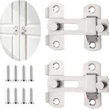 2pcs Brushed Stainless Steel Sliding Door Bolt Lock, Door Latch, Suitable For Garden Door, Window, Bathroom, Bedroom Sliding Door, Includes Installation Screws - DD - View 3