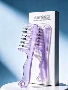 OBOVAY Scalp Medication Massage Comb With Elastic Roller Ball, Transparent Liquid Dispensing Comb For Home Hair Growth And Anti-Hair Loss Essential Oil Care - Multicolor - View 8