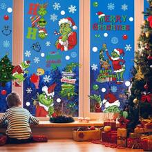 The Grinch 1set Christmas Window Stickers, Stickers, Window Glass Stickers, Window Stickers, Christmas Decorative Items - Multicolor - View 3
