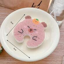 1pc Cute Animal Hanging Dish Sponge, Compressed Wood Pulp Cotton Kitchen Dish Scrubber, Magic Cleaning Scrub Brush - Multicolor - View 4